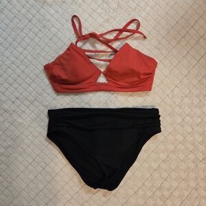 Shade & Shore Red and Black Bikini Set